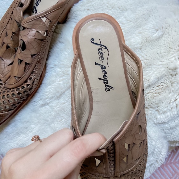 Free People Shoes - Free People Paramount Taupe Leather Loafer Flat